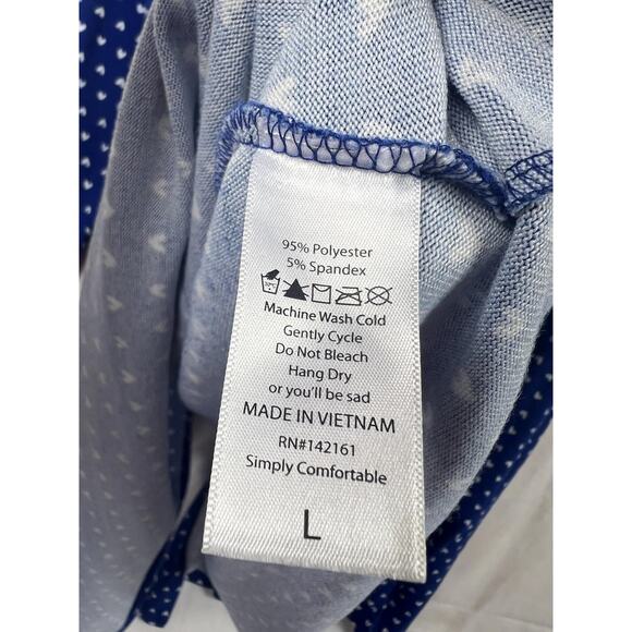 Lularoe Wrap Cardigan Womens Large Blue White Heart Print Long Sleeve Pockets - Picture 13 of 14